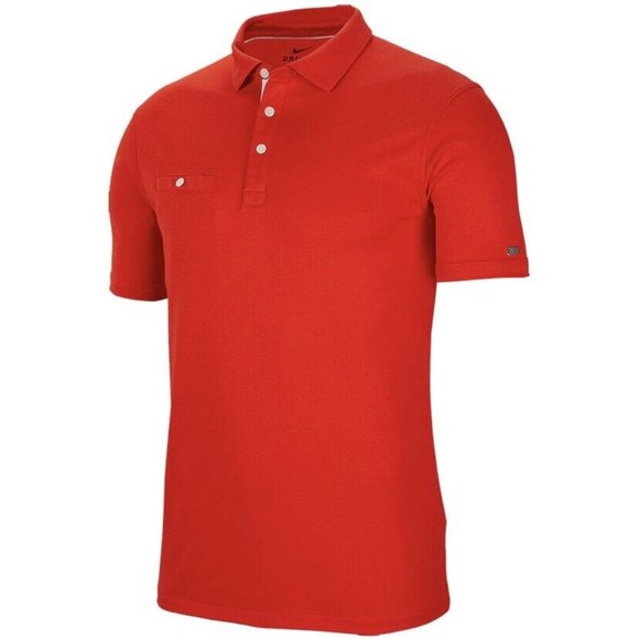 Nike Golf Dry Dri-Fit OLC Polo Collar Shirt Habanero Red AT8940-634 Small S - Picture 1 of 7